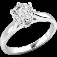 A classic Round Brilliant Cut solitaire diamond ring in 18ct white gold (In stock)