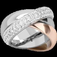 A spectacular ladies 3 band Russian wedding ring in 18ct rose gold (In stock)