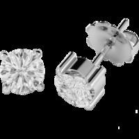 A classic pair of Round Brilliant Cut diamond earrings in 9ct white gold (In stock)