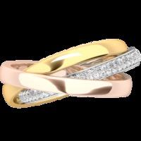 A stunning diamond set ladies 3 band Russian wedding ring in 18ct white gold (In stock)