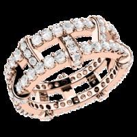 a stunning round brilliant cut diamond set ladies ring in 18ct rose go ...
