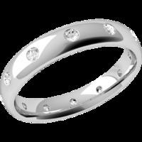 A gorgeous diamond set courted ladies wedding ring in 18ct white gold (In stock)