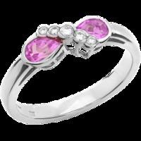 A stunning Pink Sapphire & Diamond ring in 18ct white gold (In stock)