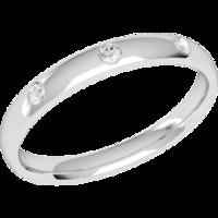 A classic diamond set ladies wedding ring in platinum (In stock)