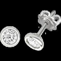 A stylish pair of Round Brilliant Cut diamond earrings in 18ct white gold (In stock)