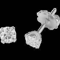 A timeless pair of Round Brilliant Cut diamond earrings in 18ct white gold (In stock)