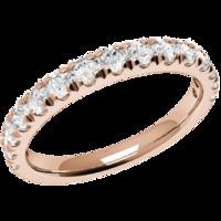 a stylish round brilliant cut diamond eternitywedding ring in 18ct ros ...