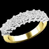 A beautiful Princess Cut diamond eternity ring in 18ct yellow & white gold (In stock)