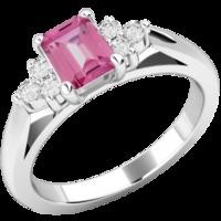 A beautiful pink sapphire & diamond ring in 18ct white gold (In stock)