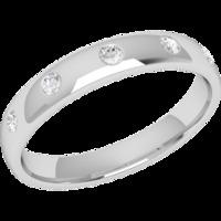 A stylish diamond set courted ladies wedding ring in palladium (In stock)