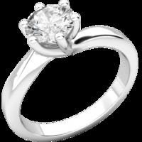 A beautiful Round Brilliant Cut solitaire diamond ring in platinum (In stock)