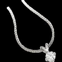 A beautiful Round Brilliant Cut diamond necklace in 18ct white gold (In stock)