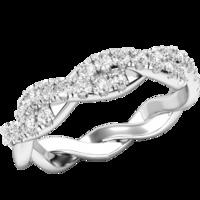 A timeless ladies plaited diamond wedding band in 18ct white gold (In stock)