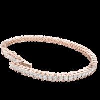 a dazzling round brilliant cut diamond tennis bracelet in 18ct rose go ...
