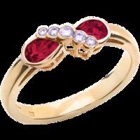 A stunning Ruby & Diamond ring in 18ct yellow gold (In stock)