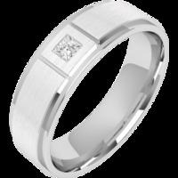 A striking Princess Cut diamond set mens ring in palladium (In stock)