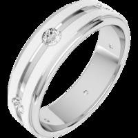 A stylish Round Brilliant Cut diamond set mens ring in platinum (In stock)