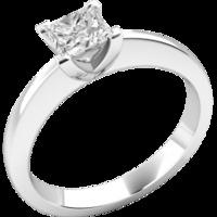 A classic Princess Cut solitaire diamond ring in platinum (In stock)