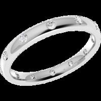 a beautiful diamond set courted ladies wedding ring in platinum in sto ...