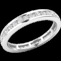 A stylish Round Brilliant Cut full diamond eternity/wedding ring in 9ct white gold (In stock)