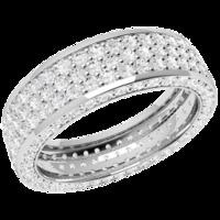 A luxurious diamond set ladies wedding ring in 18ct white gold (In stock)