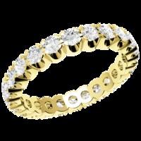 A classic Round Brilliant Cut diamond set ladies wedding ring in 18ct yellow gold (In stock)
