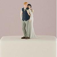 A Sweet Embrace  Bride Embracing Groom Couple Figurine