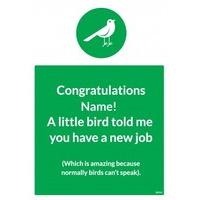 a little bird personalised new job card
