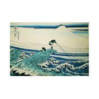 A Fisherman Standing on a Rocky Promontory By Katsushika Hokusai