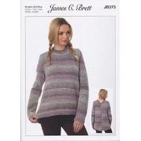 a line sweater with back fastening in james c brett marble dk jb375