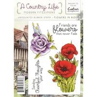 a country life by morgan fitzsimons flowers in bloom a6 rubber stamp