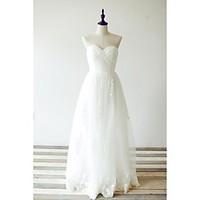 a line wedding dress floral lace floor length sweetheart lace tulle wi ...