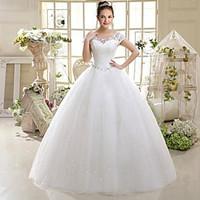 a line wedding dress sparkle shine floor length scoop lace with beadin ...