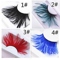 A Pair Of Hairy Feathers Multi-Color Optional Exaggerated False Eyelash Ball