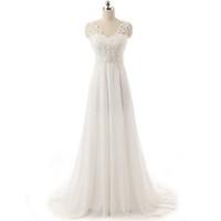 a line wedding dress simply sublime sweep brush train sweetheart chiff ...