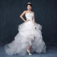 A-line Wedding Dress - Chic Modern Vintage Inspired Asymmetrical Sweetheart Lace Tulle with Ruffle Beading