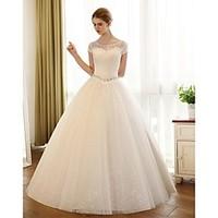 a line wedding dress sparkle shine floor length scoop lace satin tulle ...