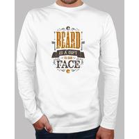 a beard is a gift to our face long sleeve shirt man