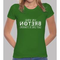 a real breton can read upside down woman t shirt