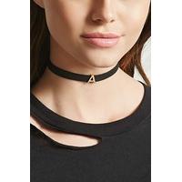 A Initial Faux Leather Choker