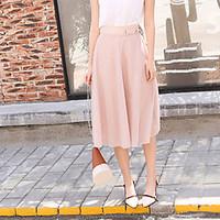 a line solid tulle skirts going out simple mid rise midi zipper polyes ...