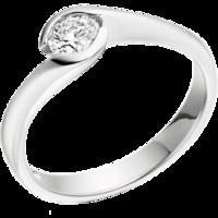 A unique Round Brilliant Cut solitaire diamond ring in 9ct white gold