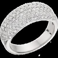 A luxurious Round Brilliant Cut diamond set pave ring in 18ct white gold