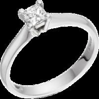 a classic princess cut solitaire diamond ring in platinum