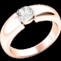 a beautiful round brilliant cut solitaire diamond ring in 18ct rose go ...