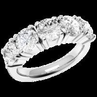 a dazzling five stone round brilliant cut diamond ring in 18ct white g ...