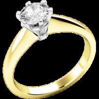 A timeless Round Cut solitaire diamond ring in 18ct yellow & white gold