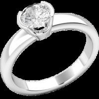 A beautiful Round Brilliant Cut solitaire diamond ring in 18ct white gold