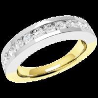 a breathtaking round brilliant cut diamond eternity ring in 18ct yello ...