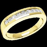 a stunning round brilliant cut diamond eternity ring in 18ct yellow go ...